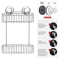 Rocky Mountain Goods Shower Caddy - Rust proof high grade steel -  Designated tiered shelves for shampoo / soap - Razor hangers - Includes  secure suction cup (White) - Rocky Mountain Goods