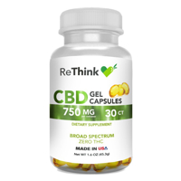 ReThink CBD GelCaps - 750 mg - 30 Count - Bottle