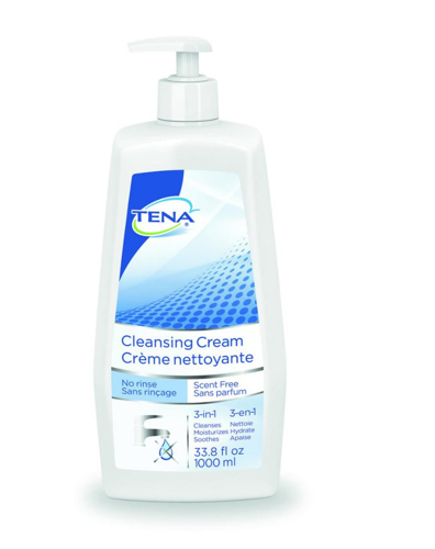 Cleansing Cream, Essity, Tena, No Rinse, Scent Free, 33-8 oz - WAC-64451 - 1