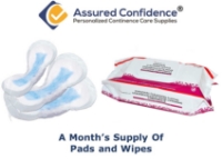 Assured Confidence - Bladder Control Pads - Extra Absorbent Pads - Product Image with Wipes