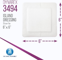 ISLD-3494 - Island Dressing - Dynarex - 6 x 6 - Product Info