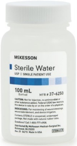 Sterile Water - McKesson - 100 mL Vial - STWA-37-6250 - Product
