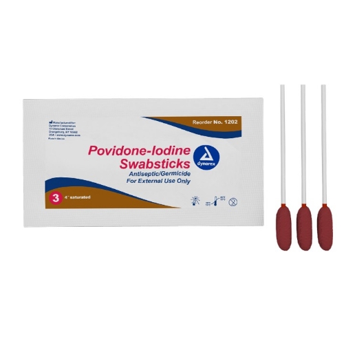 Povidone Swab Sticks - 3 Each Pk - POV-1202 - 25 per Box - Product