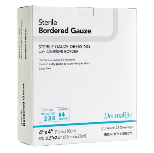 Bordered Gauze - Sterile - 4 x 4 Inches - BOR-00262E - 25 Box - Product