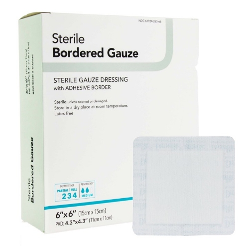 Bordered Gauze - Sterile - 6 x 6 Inches - BOR-00263E - 25 Box - Product