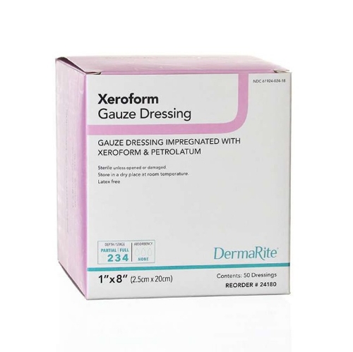 Xeroform Dressing - DermaRite - 1x8 Inches - XER-24180 - Packaging