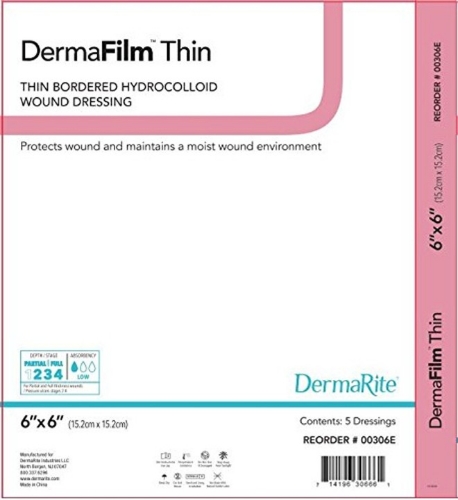 Hydrocolloid Dressing - DermaFilm - THIN - 6 x 6 - DUO-00306E - Product