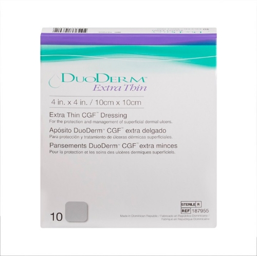 Hydrocolloid Dressing - DuoDerm - X-THIN - Clear Grid - 4 x 4 - DUO-187955 - Product