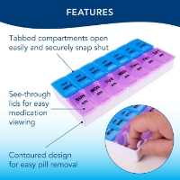 Pill Organizer - 7 Day - 2 Timer per Dayu - PILL-70059B - 1 Ea - Product2